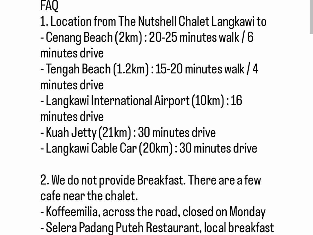 The Nutshell Chalet Langkawi Pantai Cenang  Exterior foto